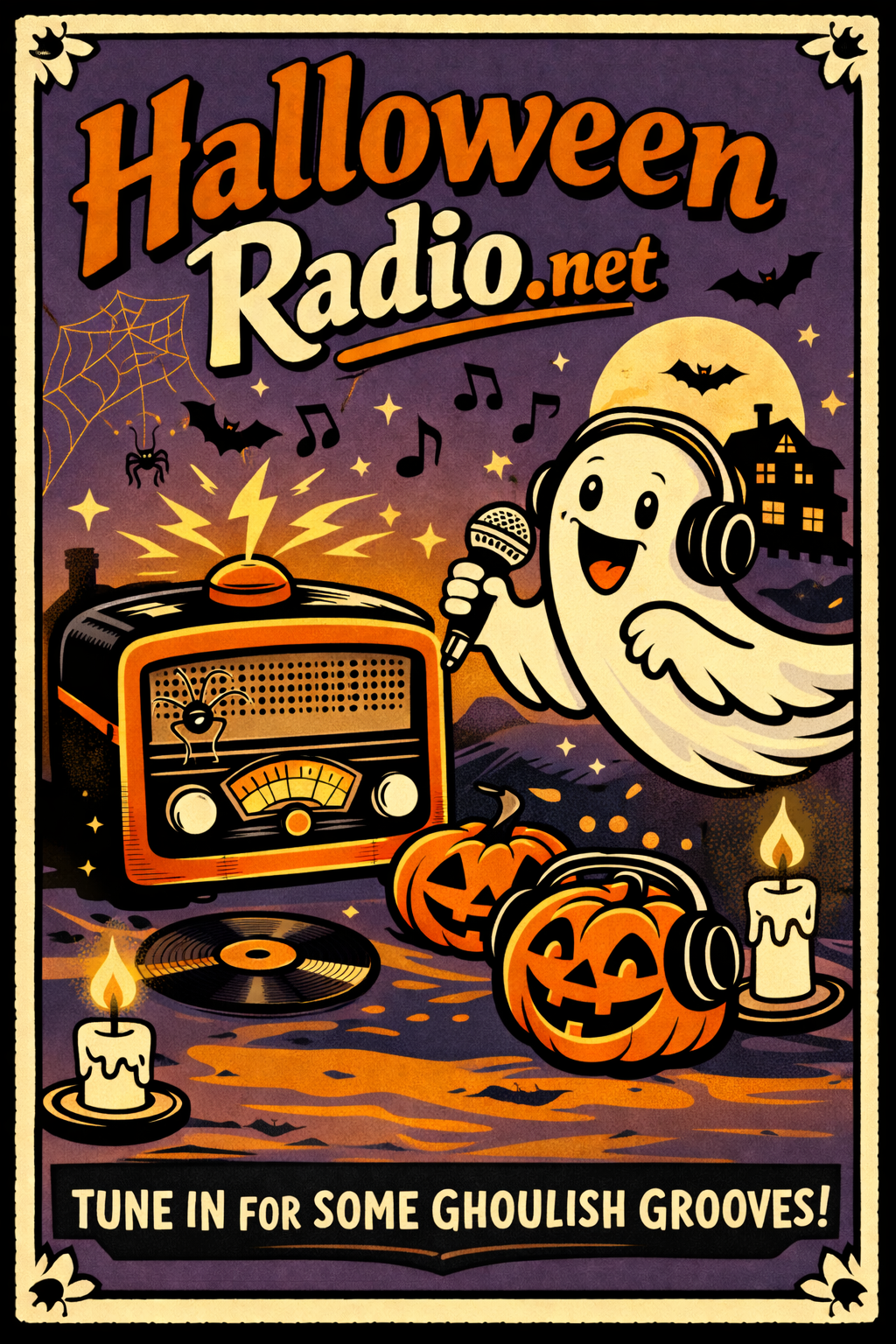 Vintage Halloween card - ghost